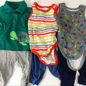 Baby boy 3 outfit bundle set size 6-9 months